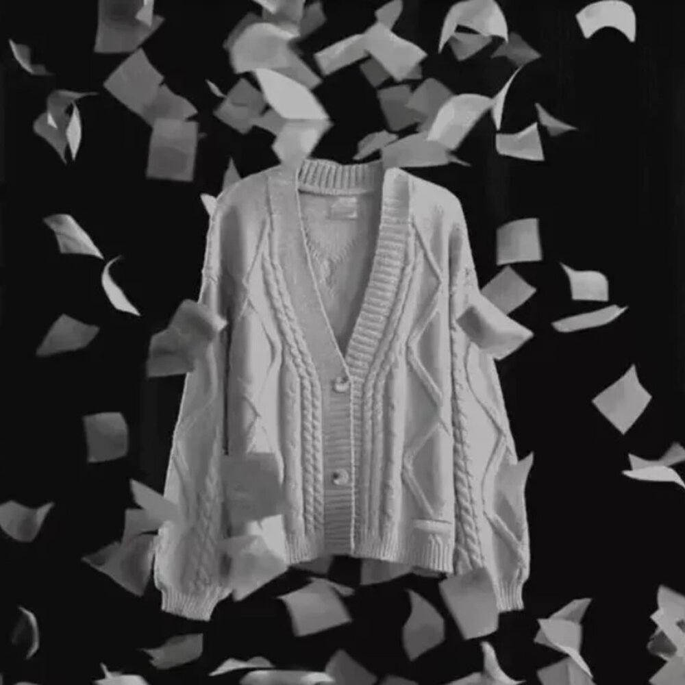 Taylor Swift Tortured Poets Department Grey Cardigan Size XS/Small TTPD